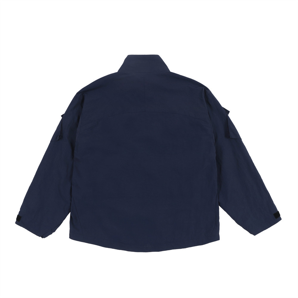 Functional Wind Large Pockets Design Sense Stand Collar Jacket