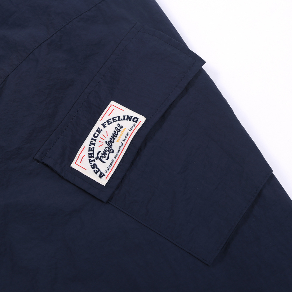 Functional Wind Large Pockets Design Sense Stand Collar Jacket