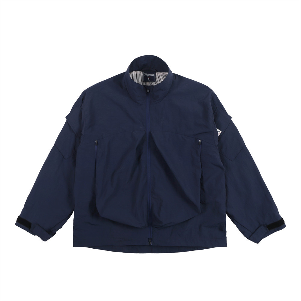 Functional Wind Large Pockets Design Sense Stand Collar Jacket