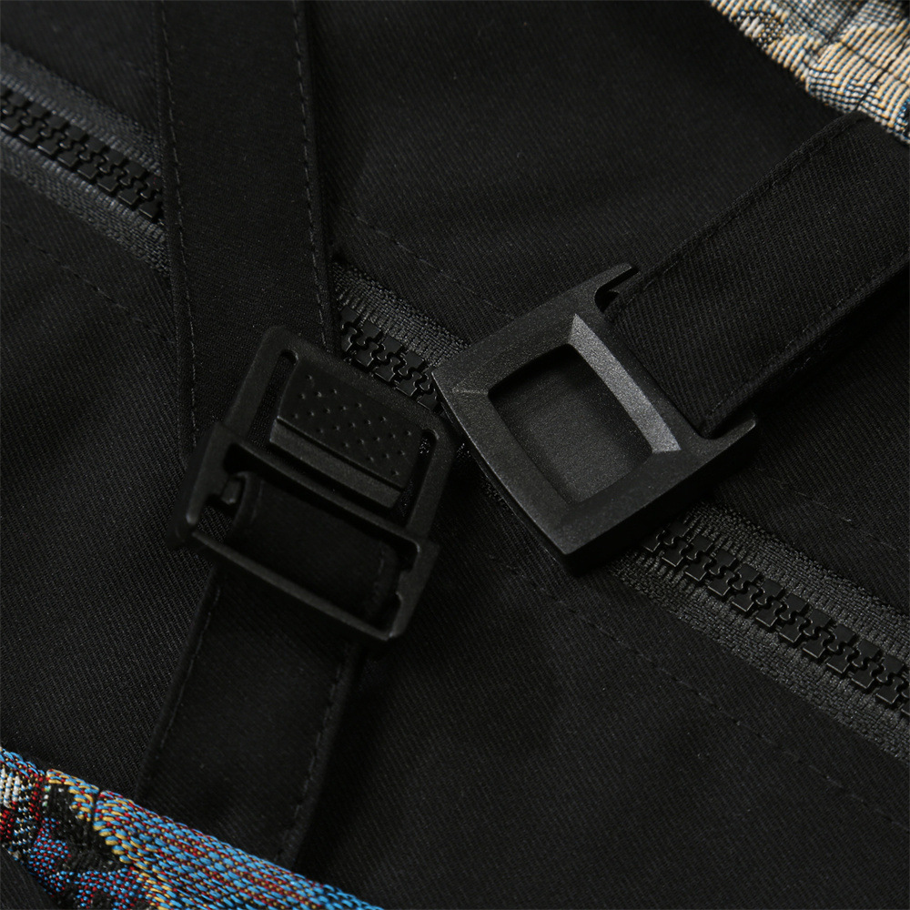 Jacquard Bear Collision Color Stitching Fake Two Pieces Zipper Jacket