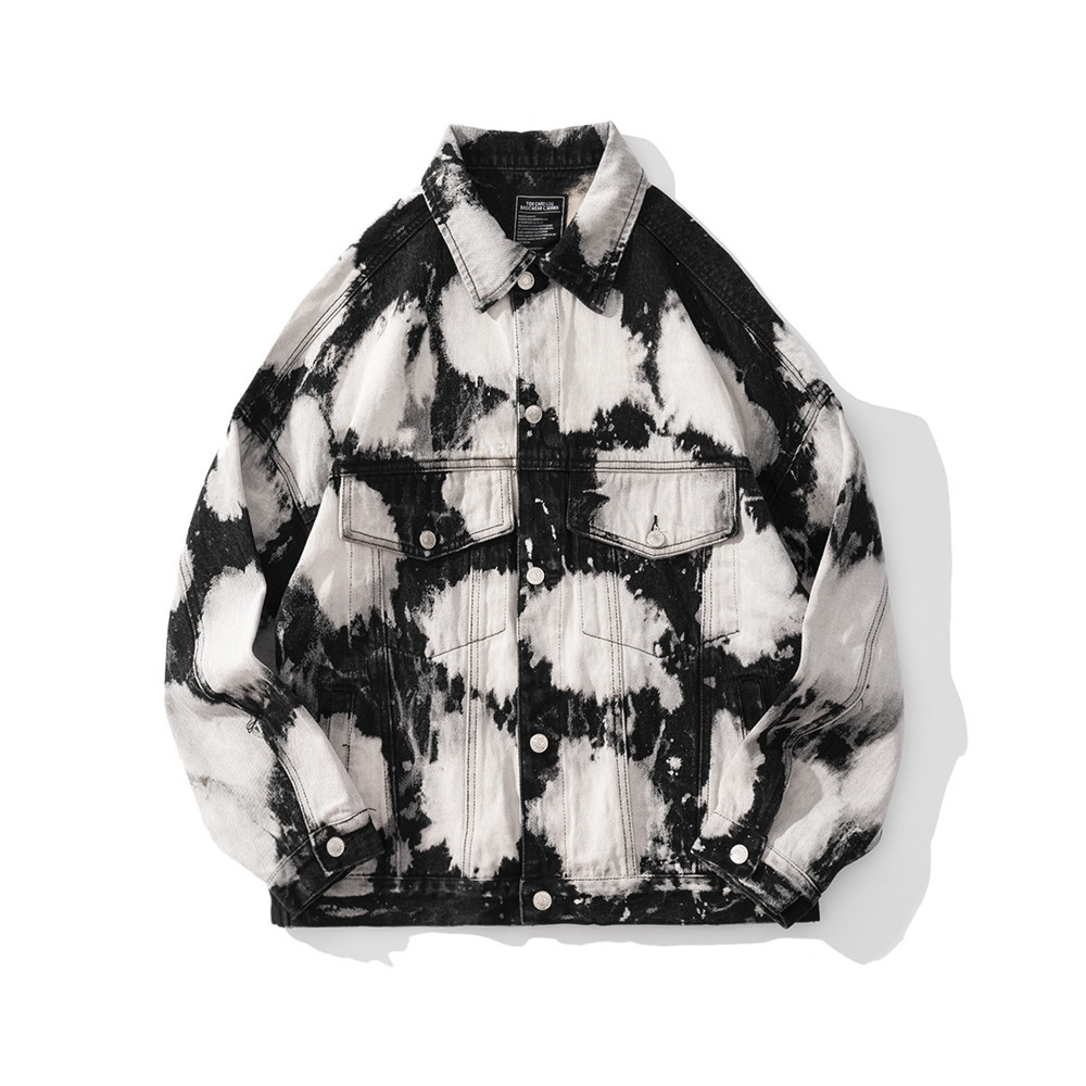Ink Splash Tie-Dye Denim Jacket