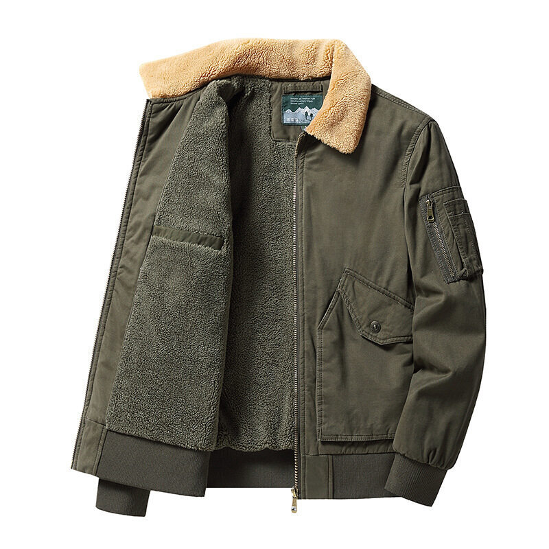Lambswool Vintage Multi-Pocket Padded Warm Jacket