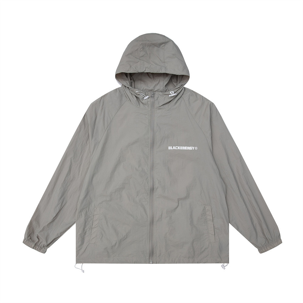 Letter Print Spring And Fall Thin Section With Hooded Jacket
