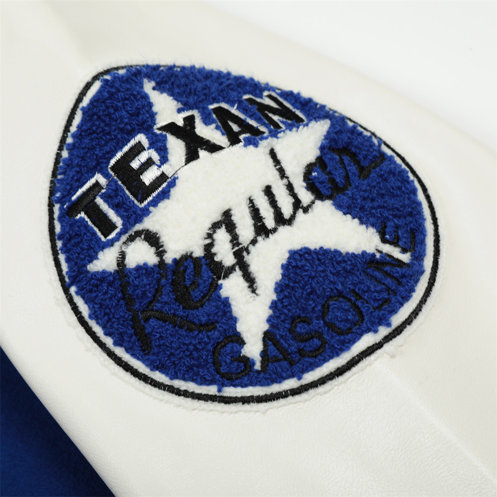 Long-Sleeved Color-Blocked Towel Embroidered Letters Jacket
