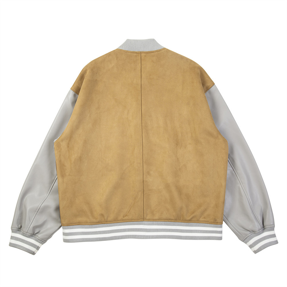 Loose Casual Single-Breasted Color Blocking Jacket