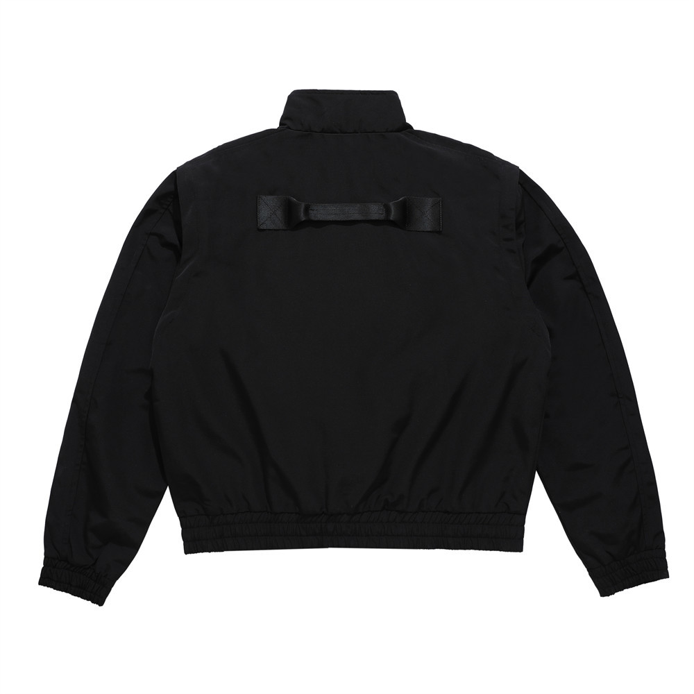 Loose Solid Color Stand-Up Collar Patch Decoration Zipper Jacket