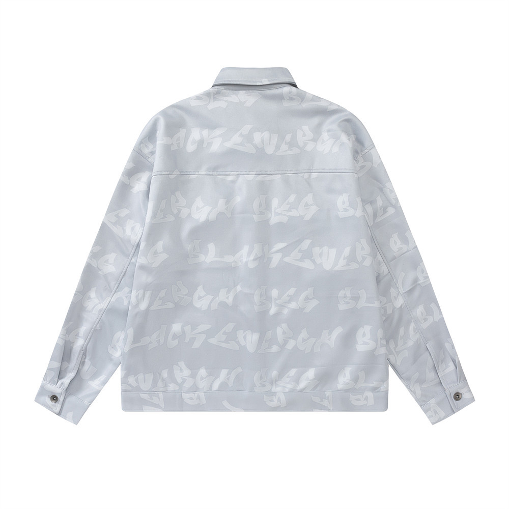 Men'S Loose Lapel Casual Full Printed Letters Lapel Jacket