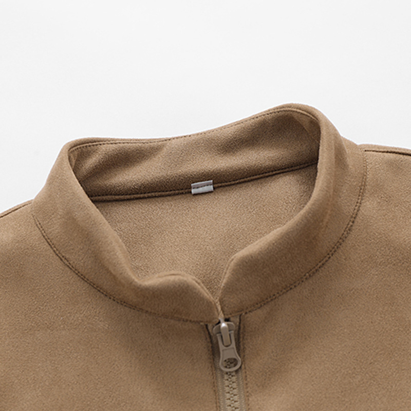Niche Design Sense Clashing Color Patchwork Stand Collar Zipper Jacket