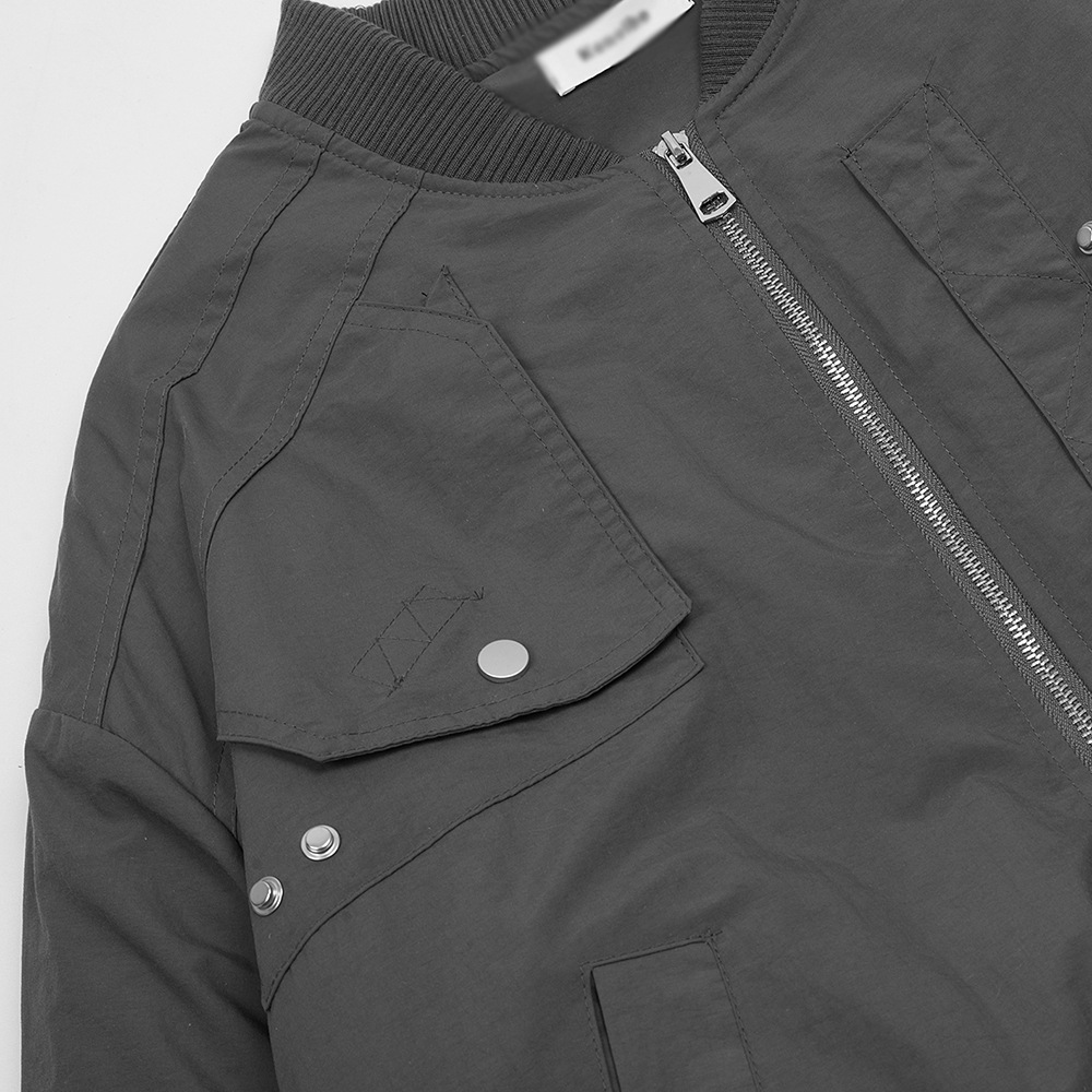 Retro Patchwork Multi-Pocket Functional Wind Zipper Jacket
