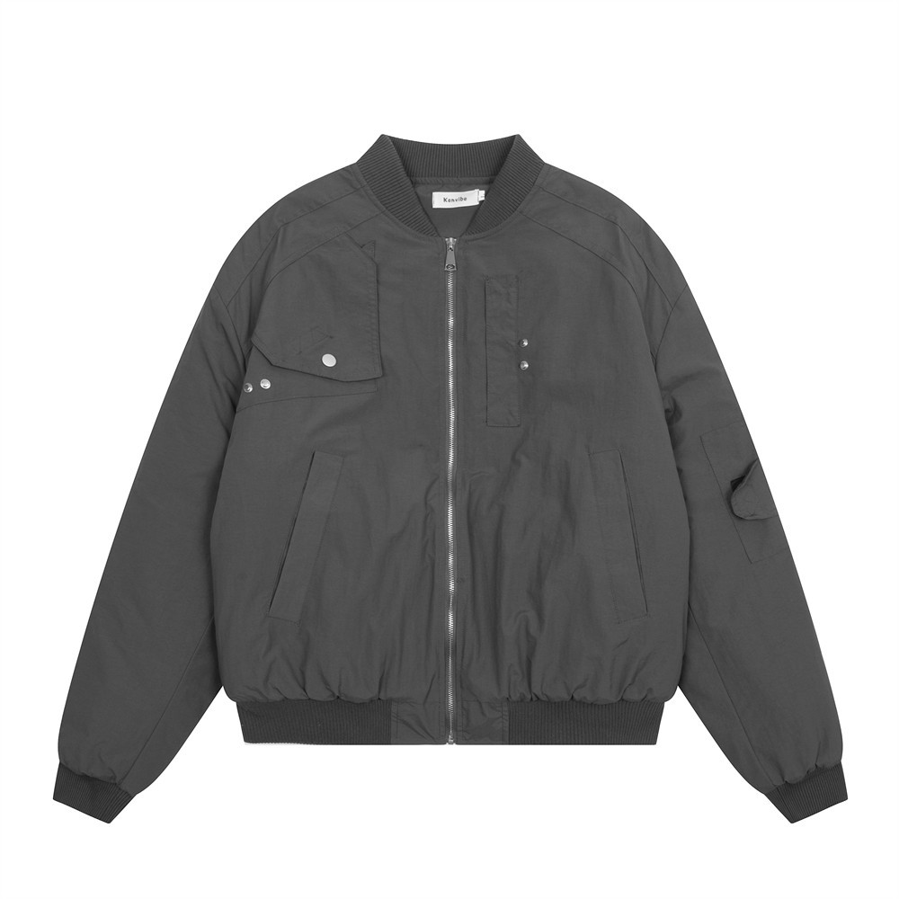 Retro Patchwork Multi-Pocket Functional Wind Zipper Jacket