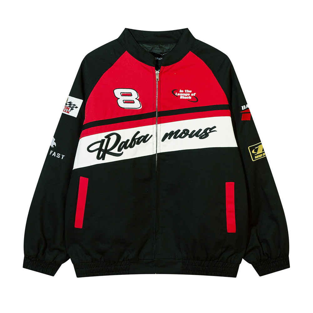 Splicing Collision Color Cotton Jacket Racing