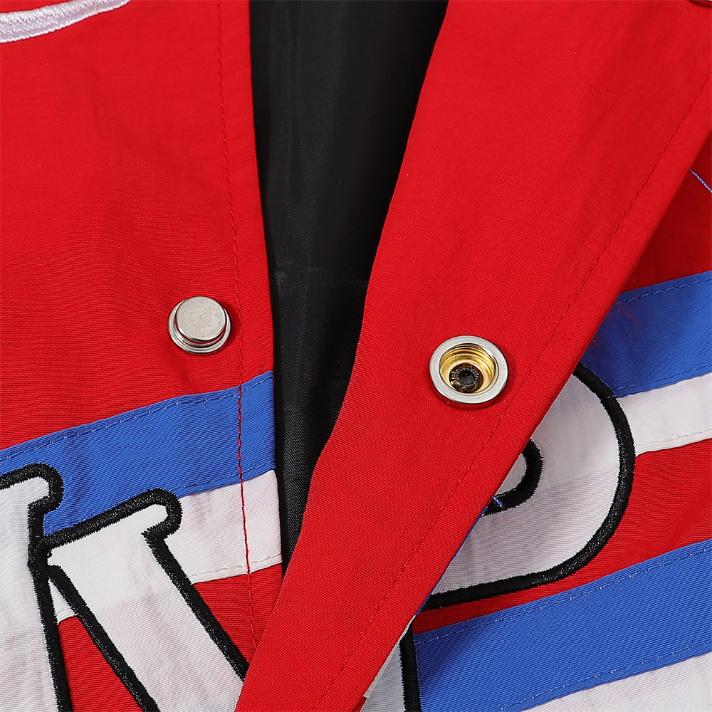 Patchwork Letters Applique Embroidery Loose Windproof Jacket