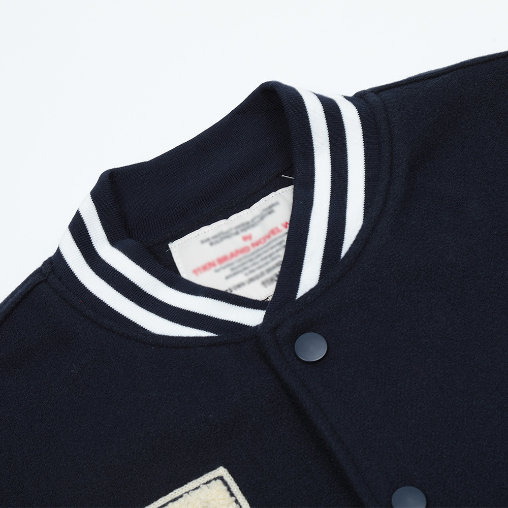 Street Baseball Letters Embroidered Color Patchwork Jacket