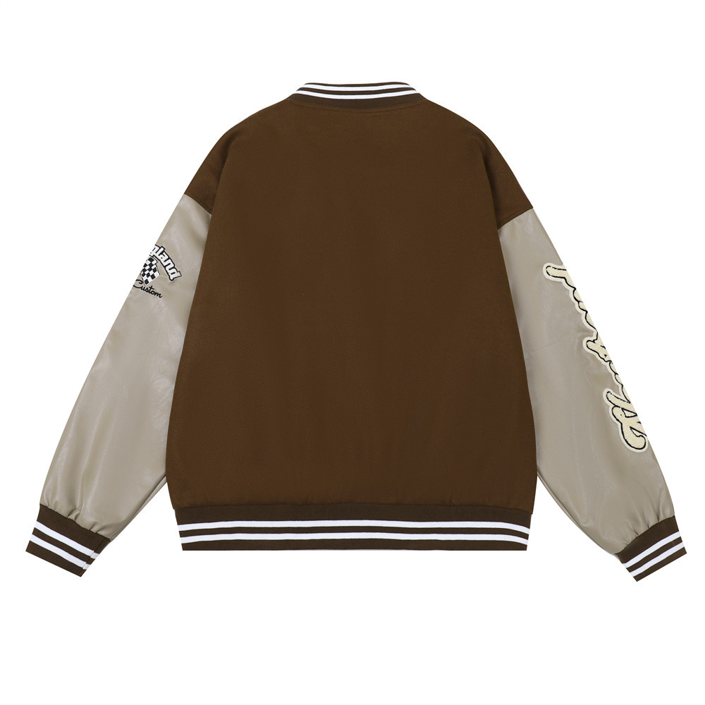 Towel Embroidered Letters Baseball Jacket For Men