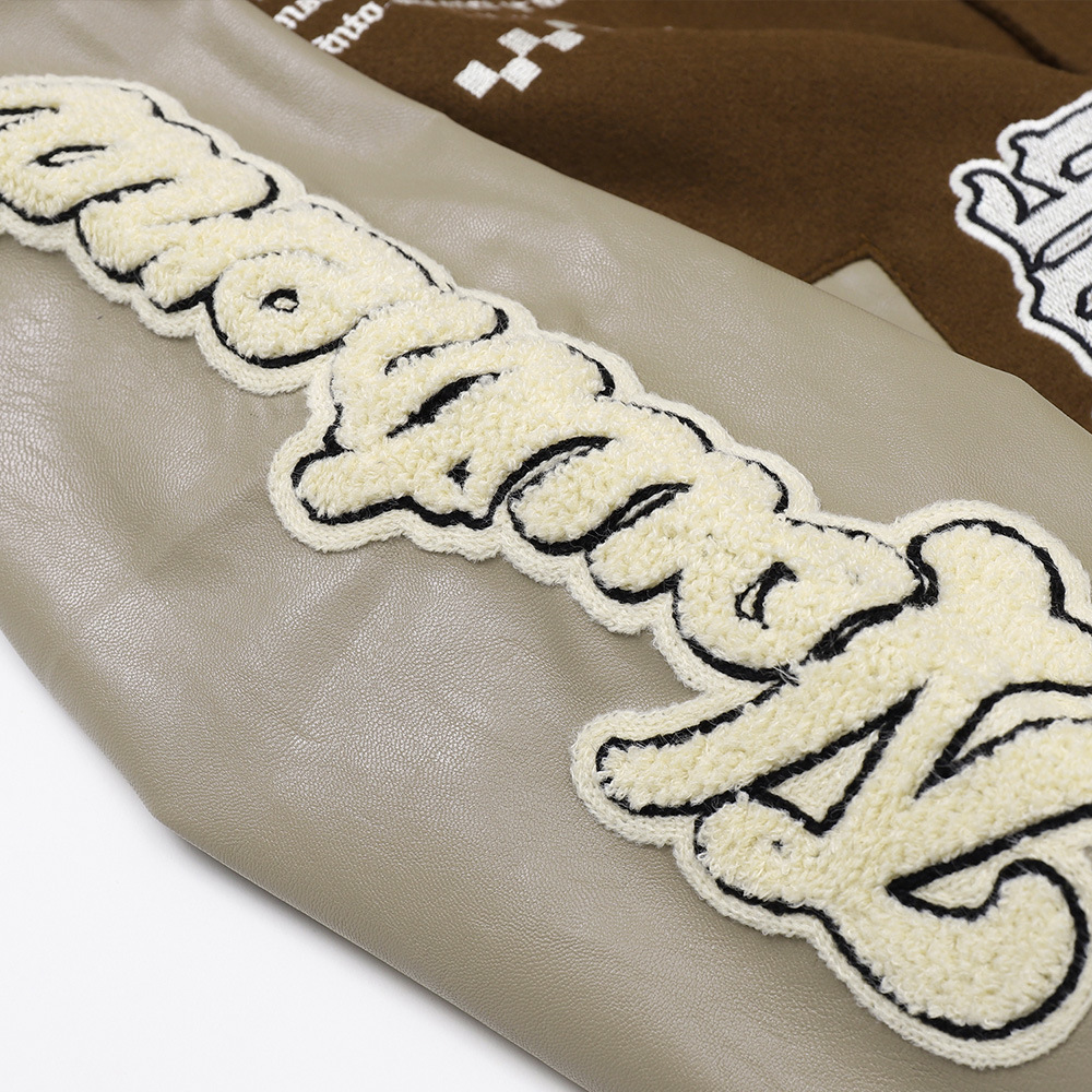 Towel Embroidered Letters Baseball Jacket For Men