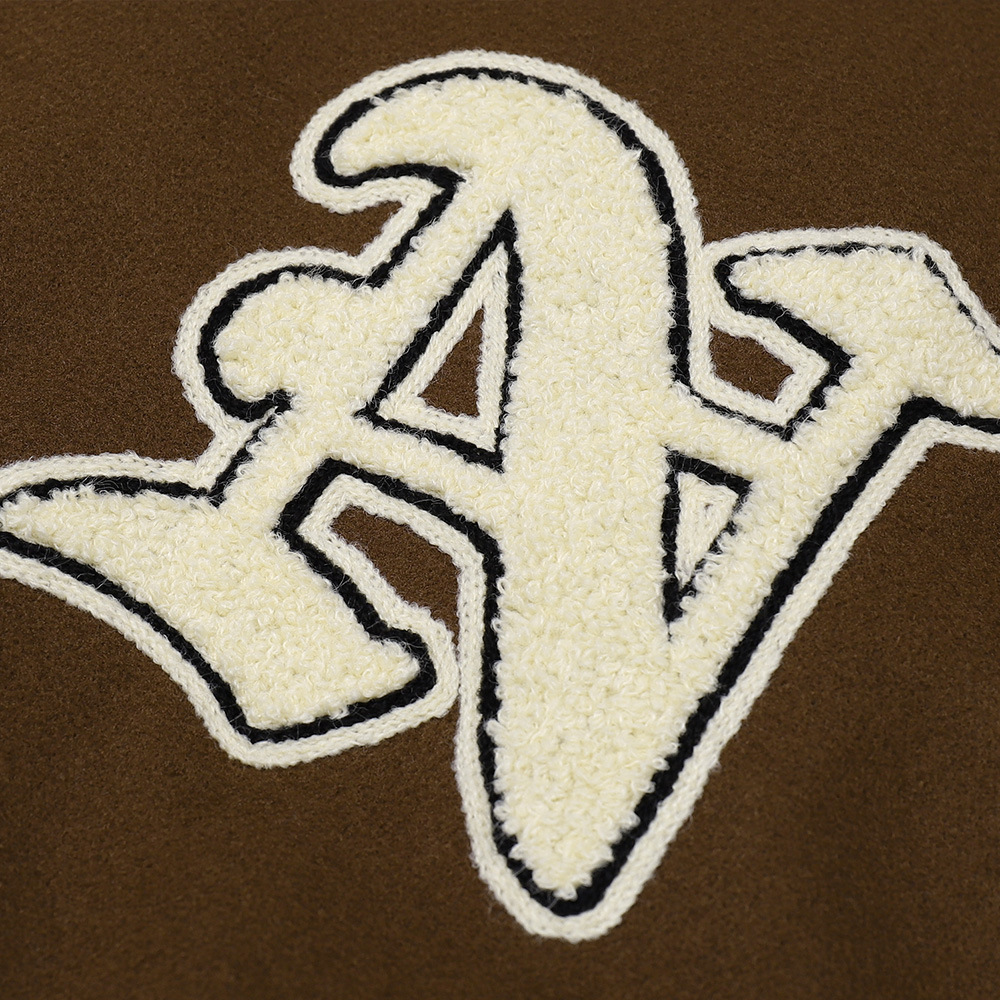 Towel Embroidered Letters Baseball Jacket For Men