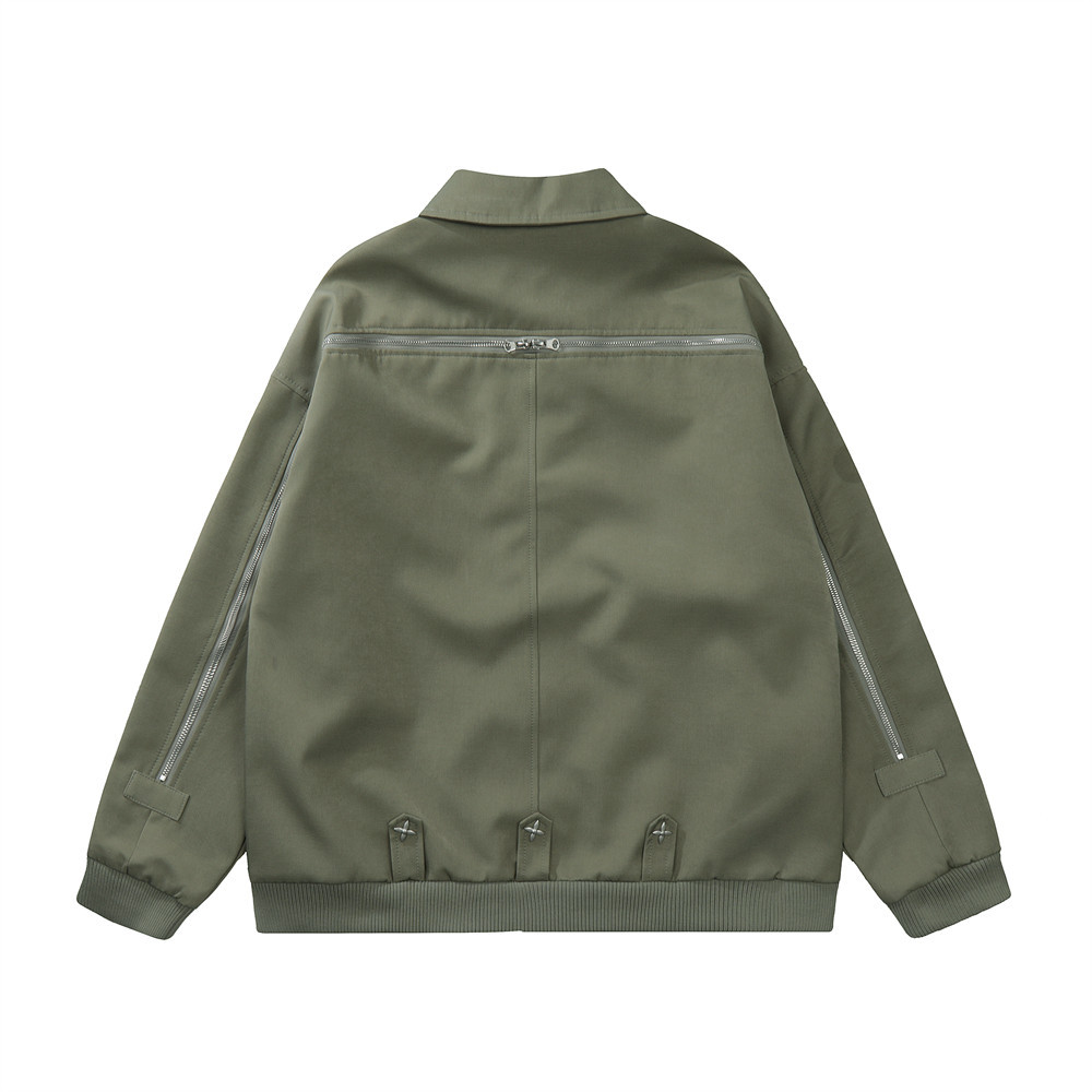 Work Style Models Trendy Design Sense Zipper Splicing Jacket