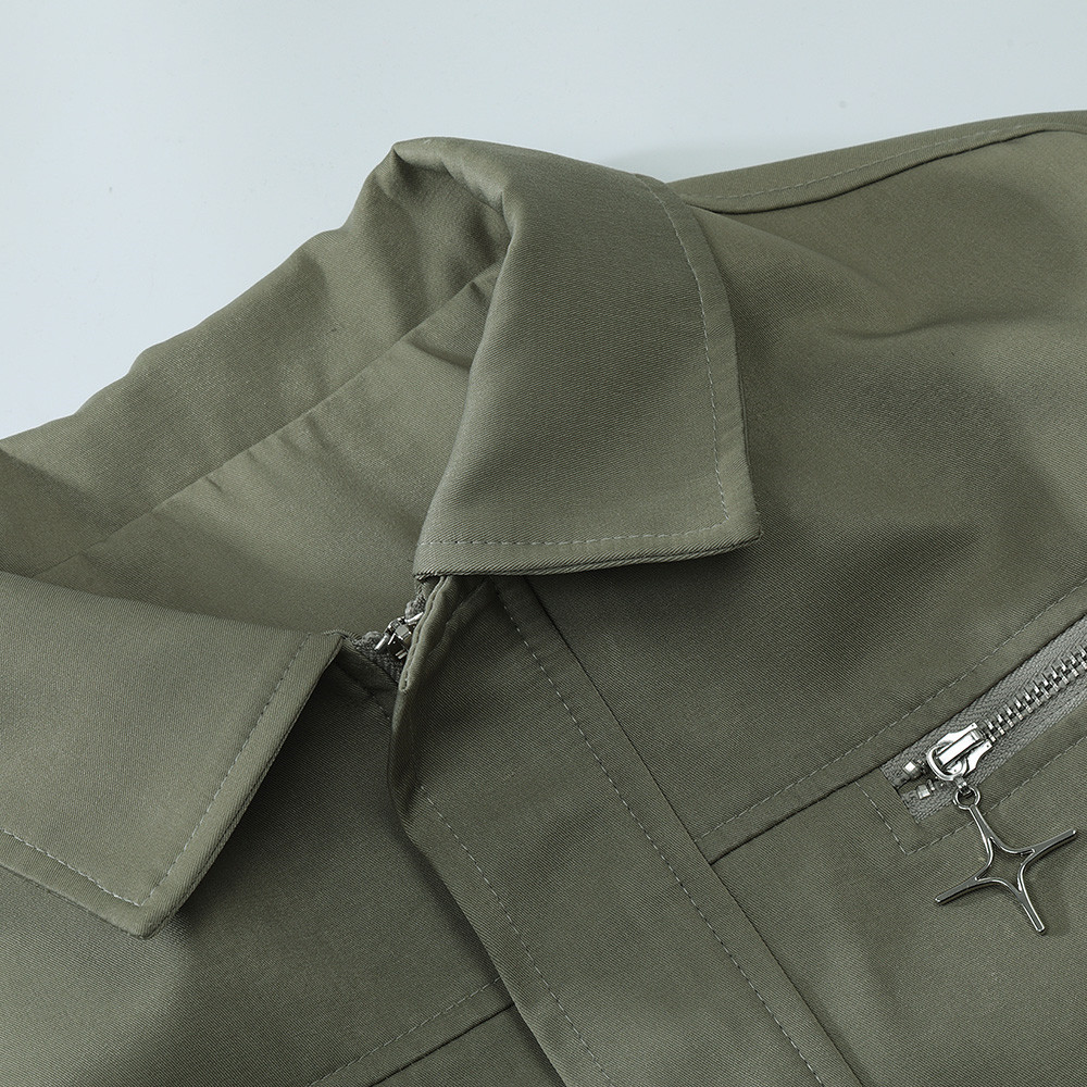 Work Style Models Trendy Design Sense Zipper Splicing Jacket