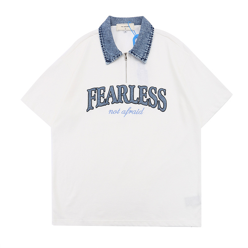 Alphabet Patch Short-Sleeved T-Shirt