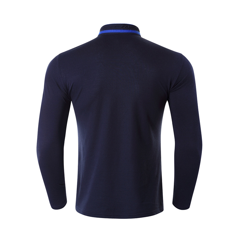 Men'S Long Sleeve Golf Lapel High-End Polo Shirt
