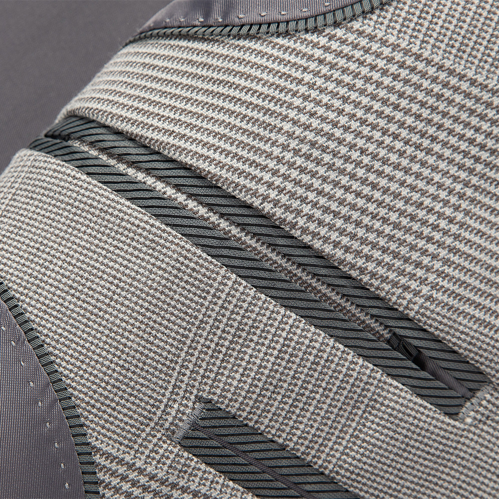 Korean Version Of Slim Business Casual Gray Plaid Men'S Suit