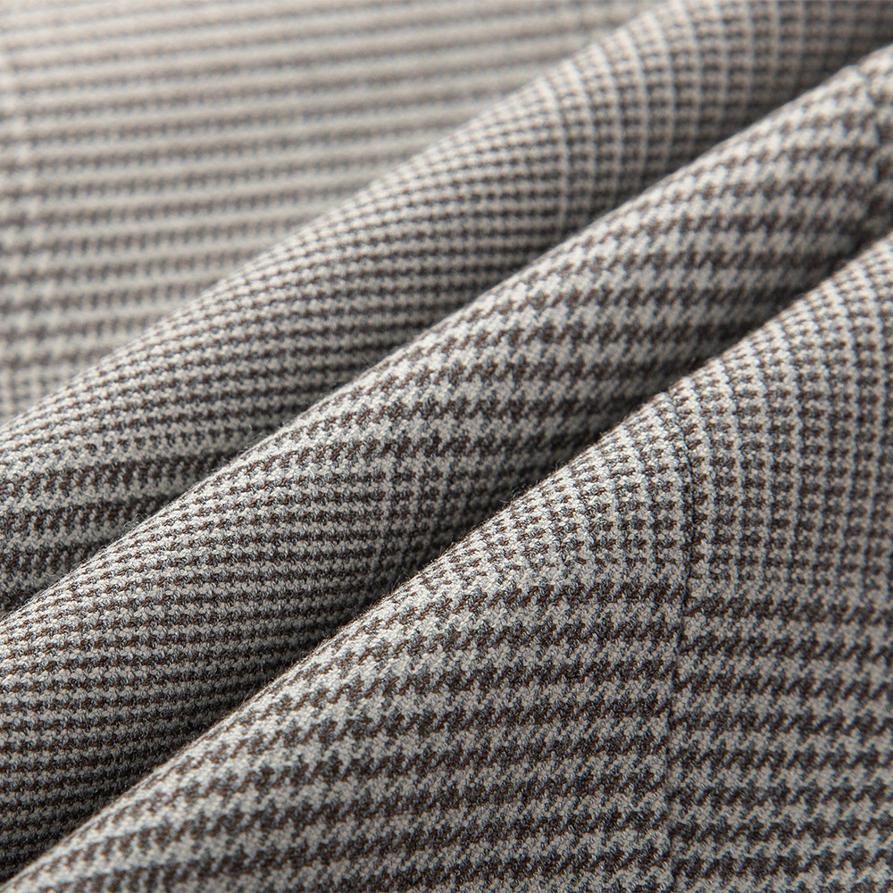 Korean Version Of Slim Business Casual Gray Plaid Men'S Suit