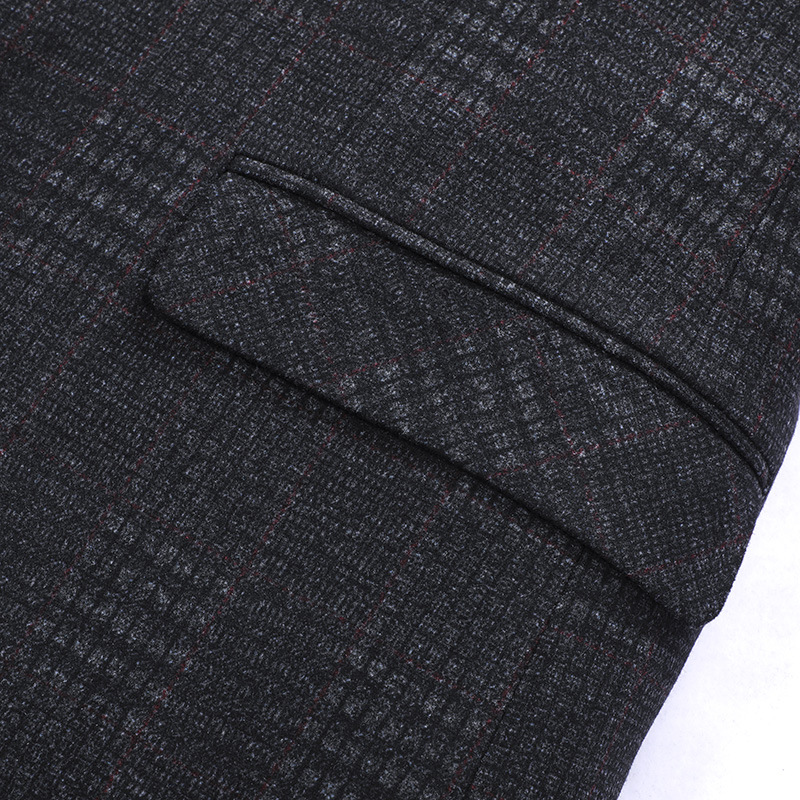 Knitted Stretch Plaid Men'S Suit