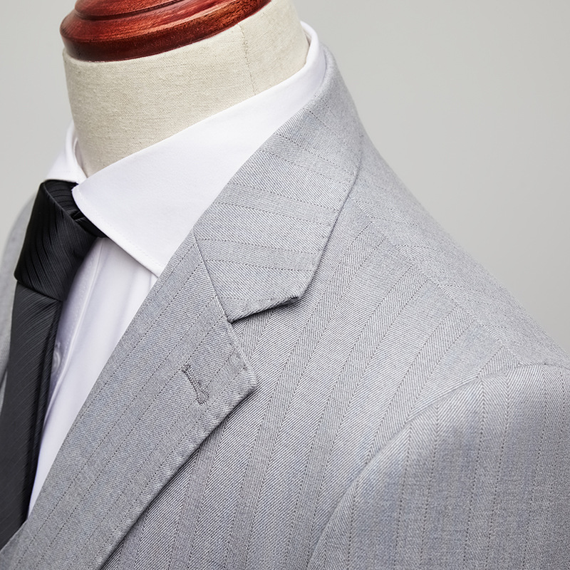 New Men'S Korean Version Of Light Gray Casual Suit