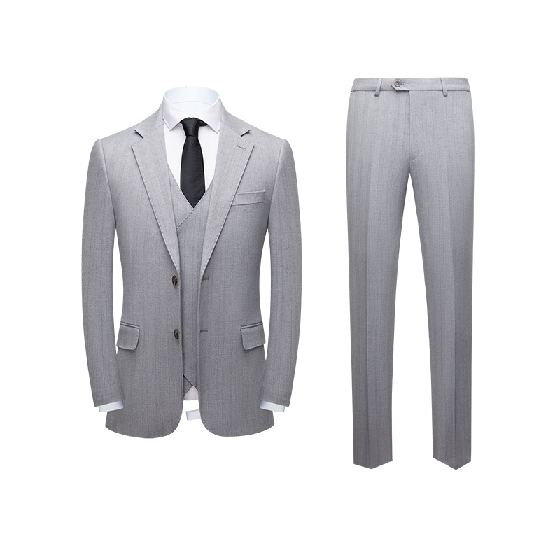 New Men'S Korean Version Of Light Gray Casual Suit