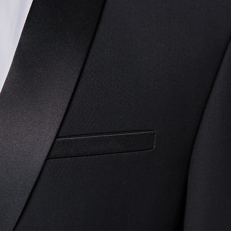 New Men'S Suit Suit Korean Version Of The Slim Black Suit