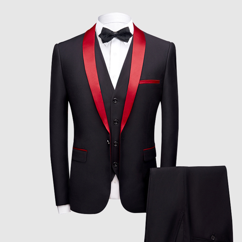 New Men'S Suit Suit Korean Version Of The Slim Black Suit