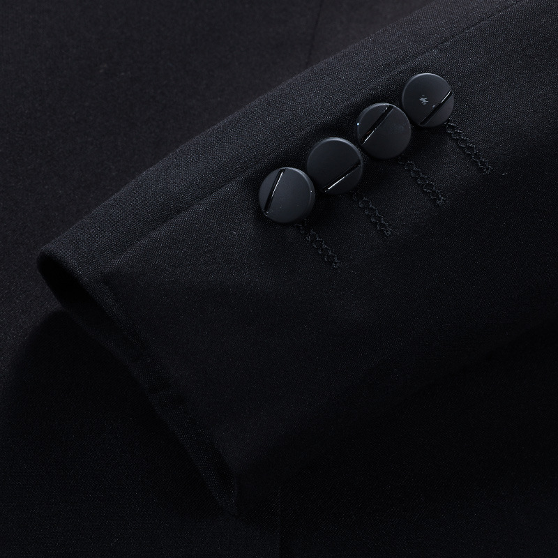Single-Button Slit Slim-Fit Small Suit