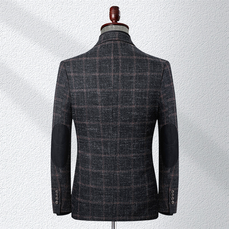Slim Fit Plaid Small Suit Men'S Casual Suit