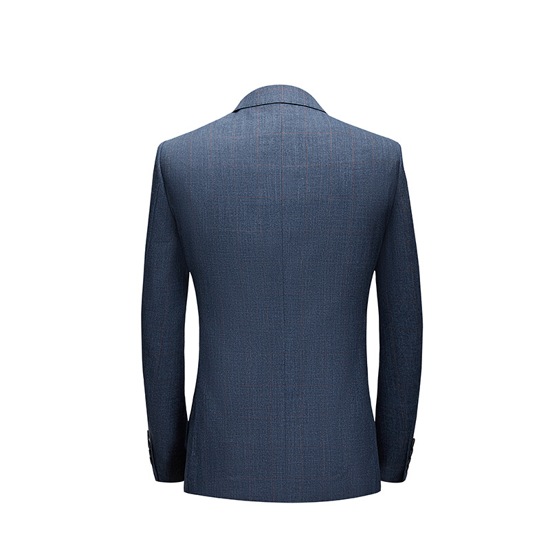 Blue And Gray Dark Pattern Korean Business Men's Three Sets