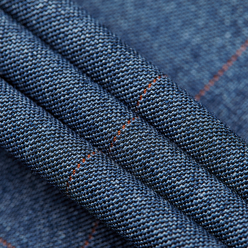 Blue And Gray Dark Pattern Korean Business Men's Three Sets