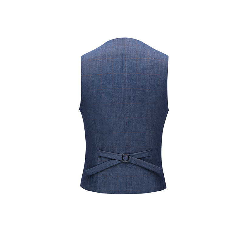 Blue And Gray Dark Pattern Korean Business Men's Three Sets