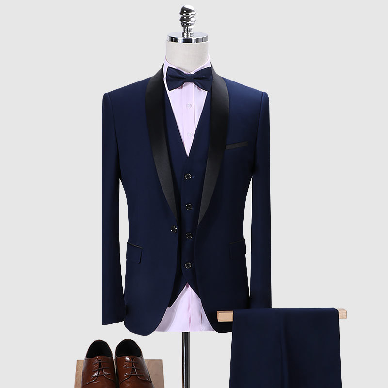 Suit Host Performance Suits Tuxedo Groom Three Piece Set