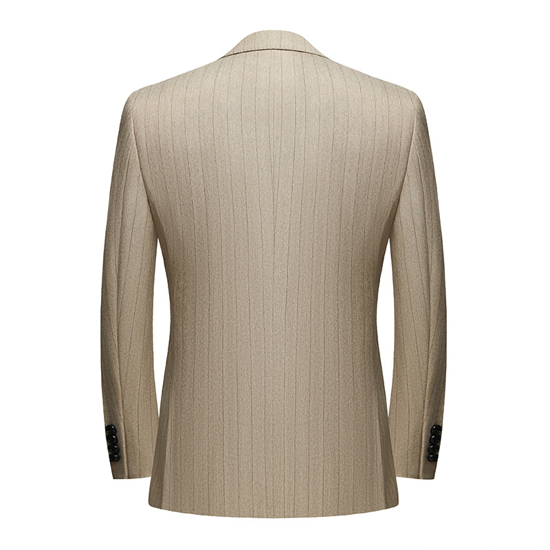 Men's Korean Stripes Light Curry Casual Three Sets