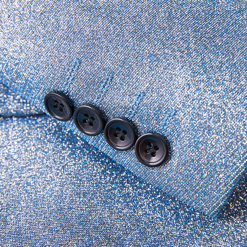 Men's Suit Korean Version Of The Blue Stage Suit Two-Piece