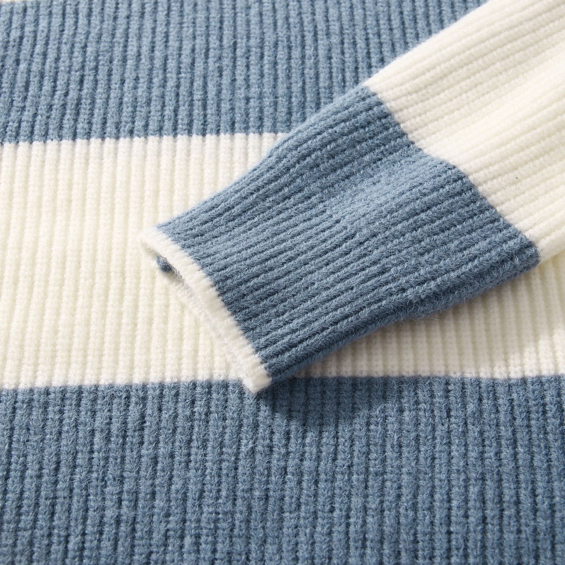 Knitted Sweater Clashing Patchwork Stripes