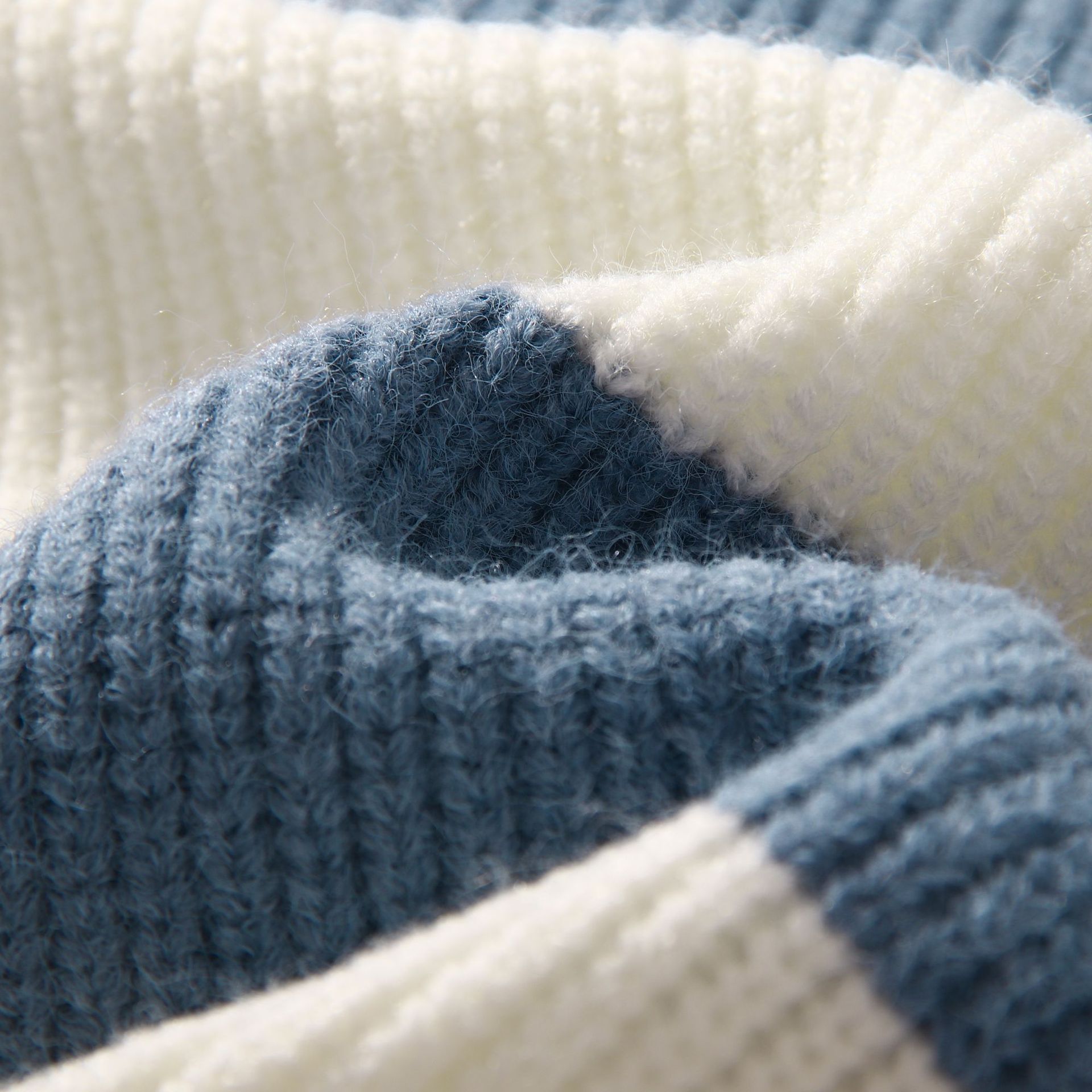 Knitted Sweater Clashing Patchwork Stripes