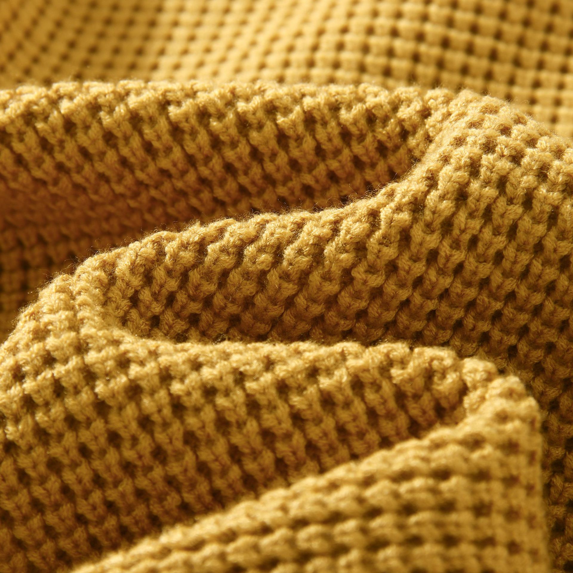 Round Neck Vintage Waffle Sweater