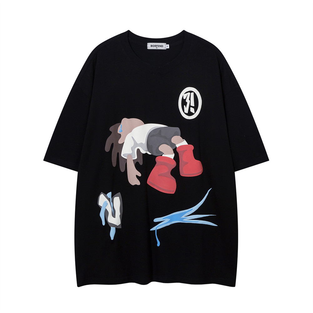 Anime Cartoon Print Short-Sleeved T-Shirt