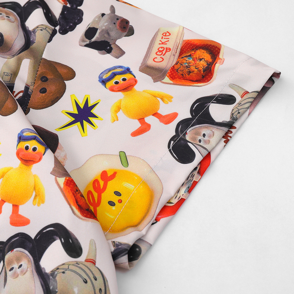 Cartoon Animal Full Print Short-Sleeved Shirt