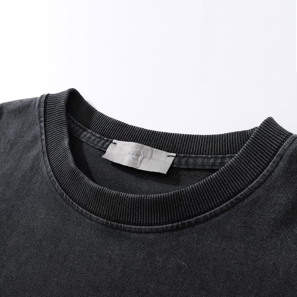 Character Print Washed Old Short-Sleeved T-Shirt