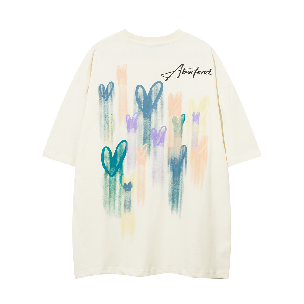Creative Love Print Short-Sleeved T-Shirt