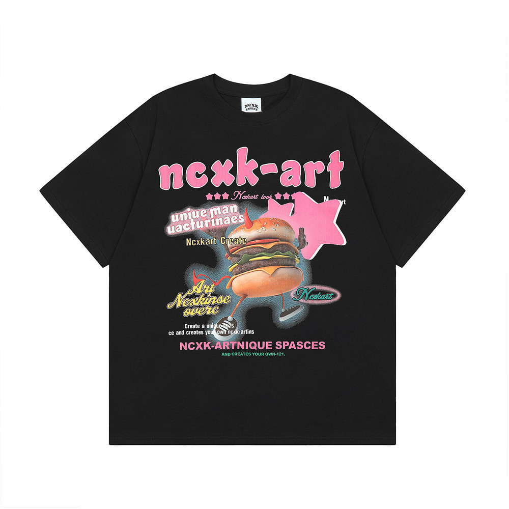 Five-Part Sleeve Cotton Printed Short-Sleeved T-Shirt