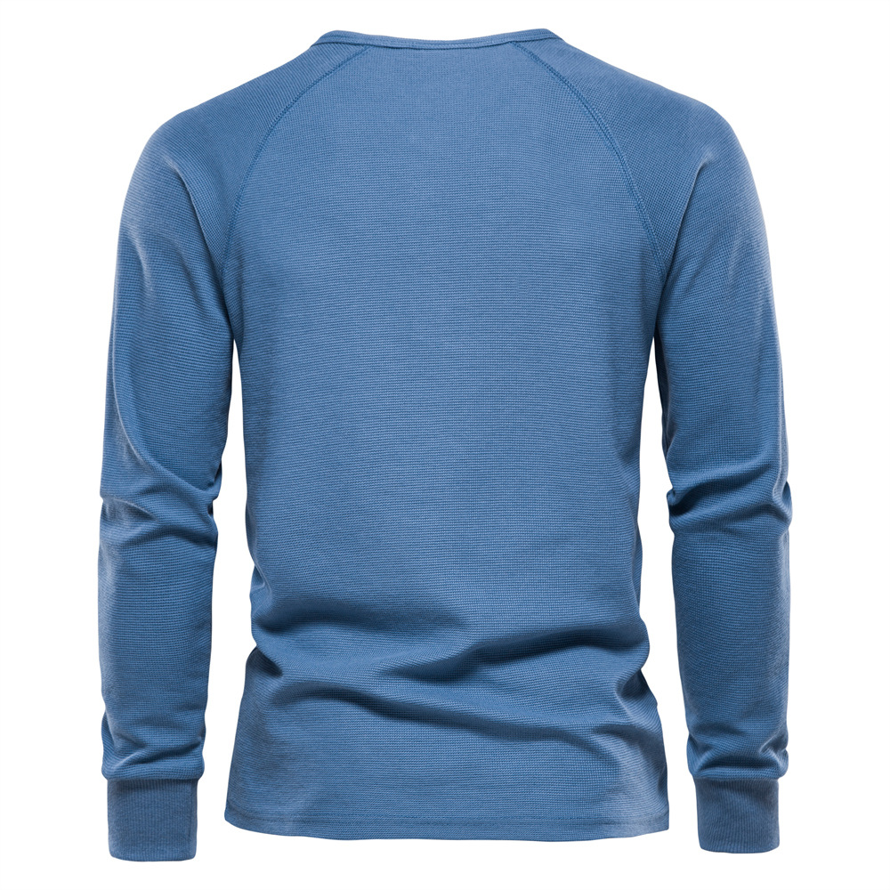 Men'S Bottoming Shirt Henry Collar Long-Sleeved T-Shirt