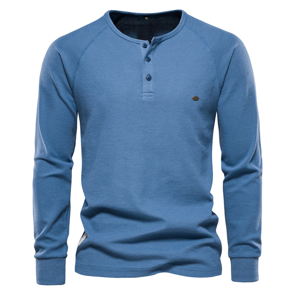 Men'S Bottoming Shirt Henry Collar Long-Sleeved T-Shirt