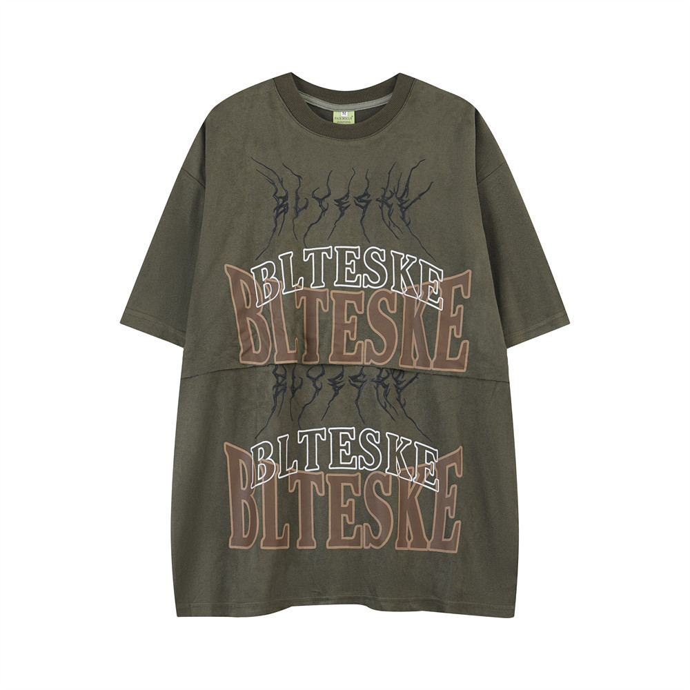 Hip-Hop Made Old Letters Short-Sleeved T-Shirt